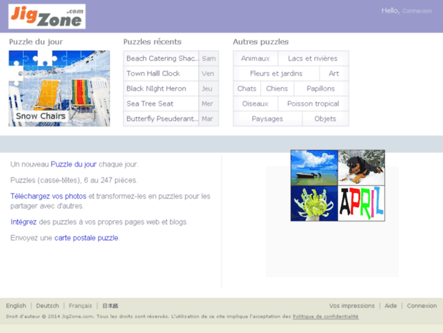 Jigzone puzzle du jour gratuit