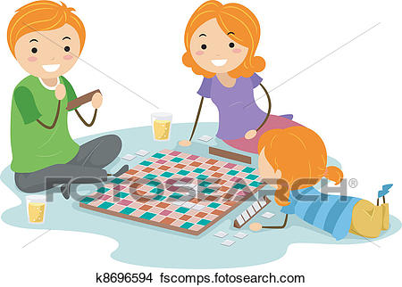 Clipart jeux de société en famille