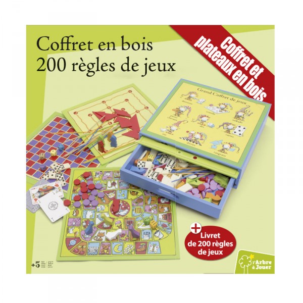 Mallette de jeux de société en bois