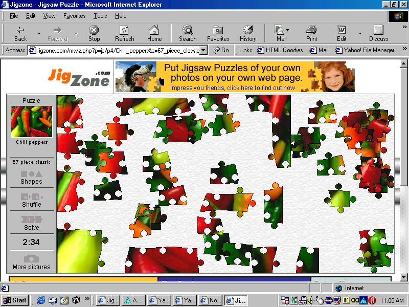 Puzzle jig zone