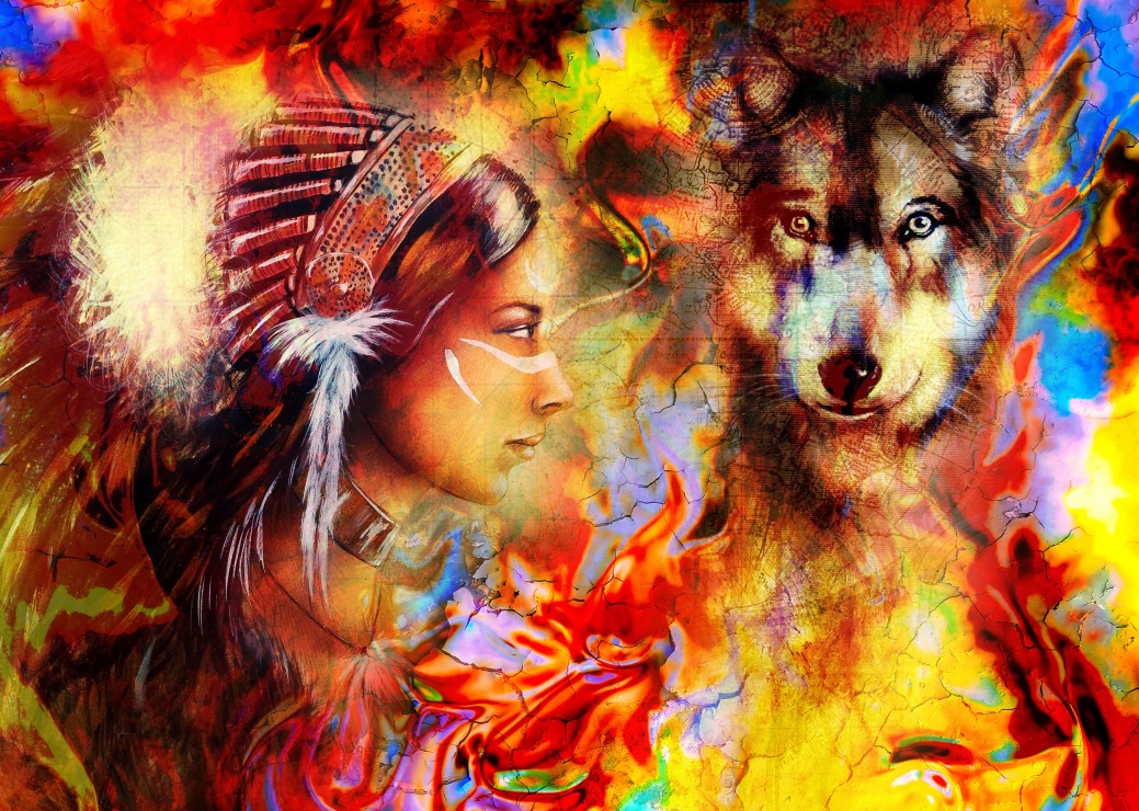 Puzzle indienne et loup