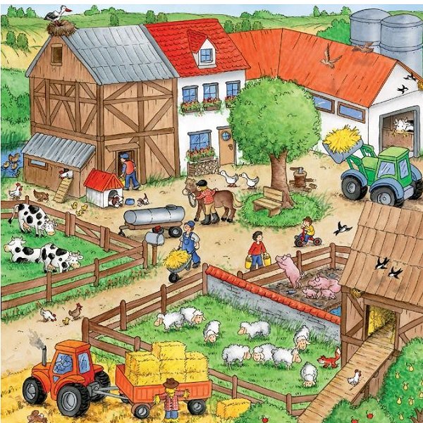 Puzzle animaux de la ferme à imprimer