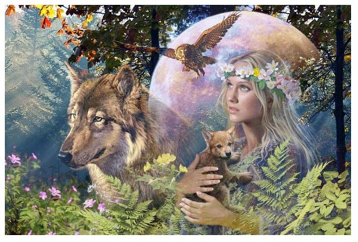 Puzzle entre femme et loup