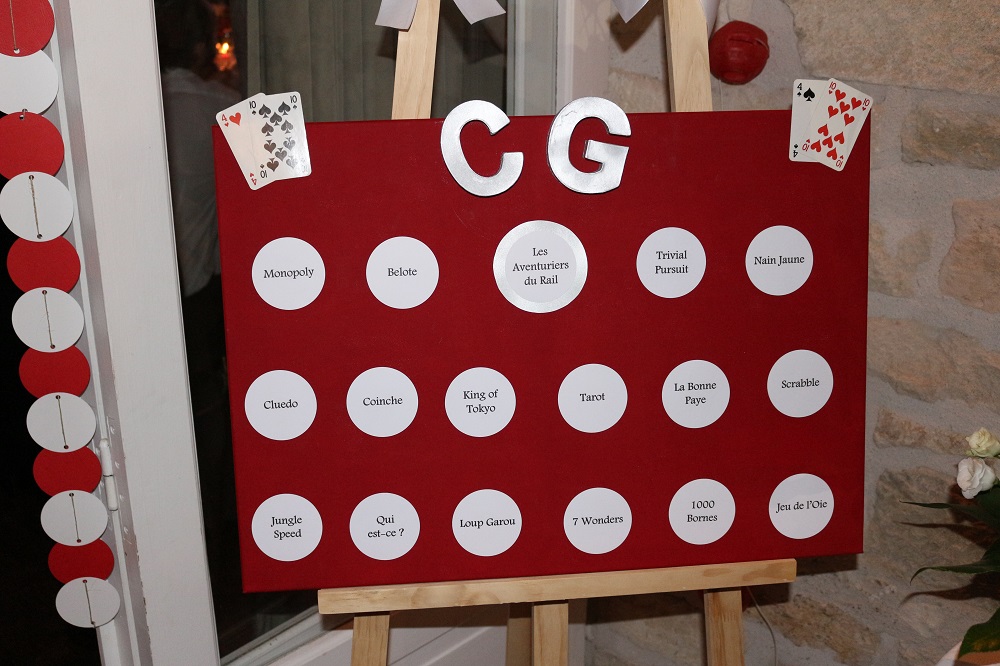 Décoration de table jeux de société