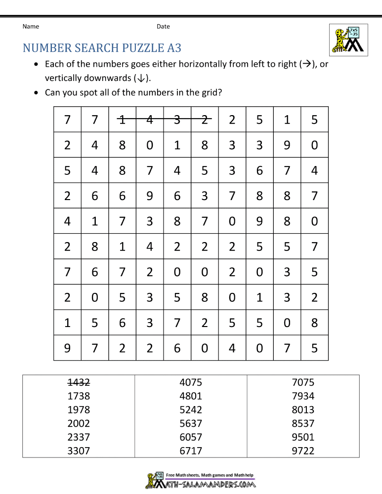 Number puzzle games