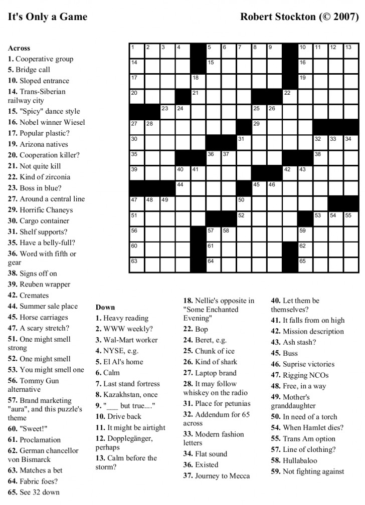 Crossword puzzle printable