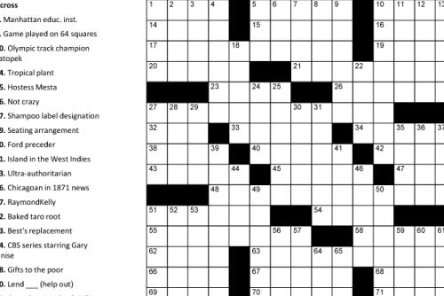 Crossword puzzle printable