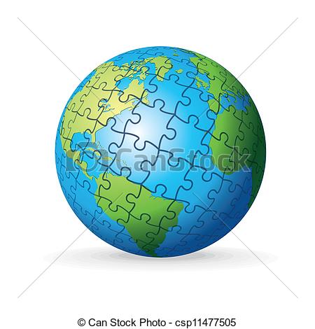 Logo globe puzzle