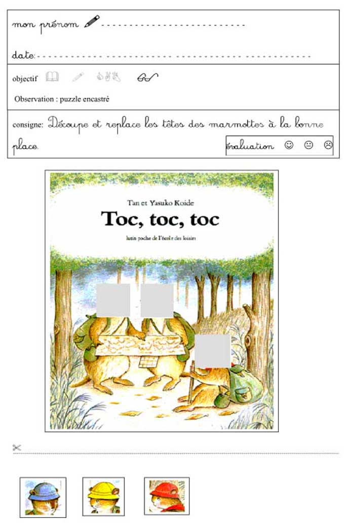 Objectif d'un puzzle en maternelle