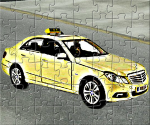Puzzle taxi jaune