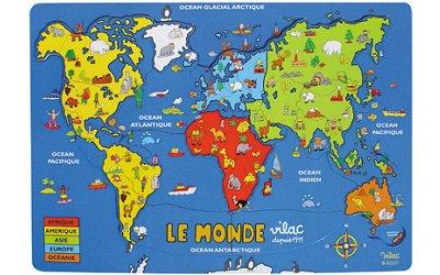 Puzzle bois carte du monde