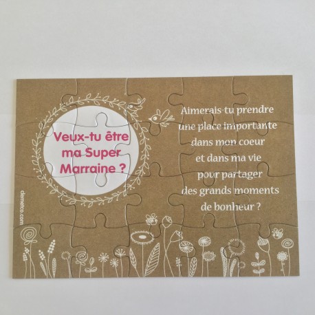Veux tu etre ma marraine puzzle