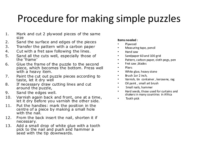 How to make puzzle