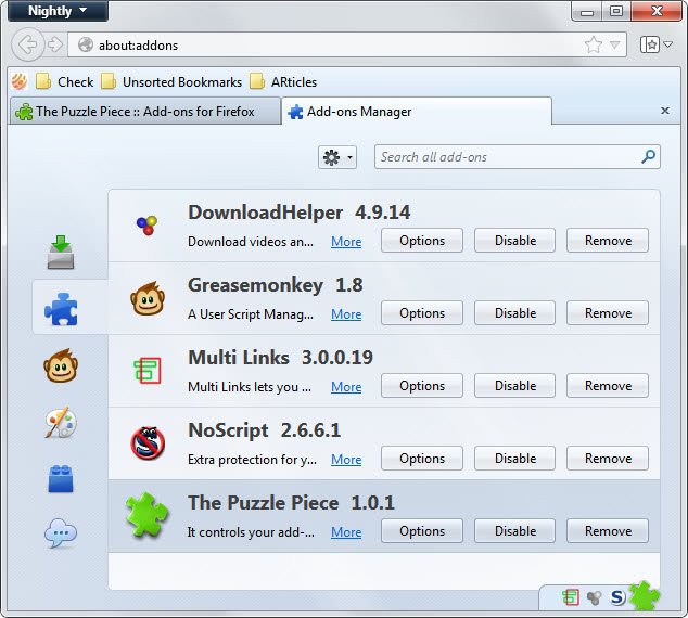 Puzzle firefox