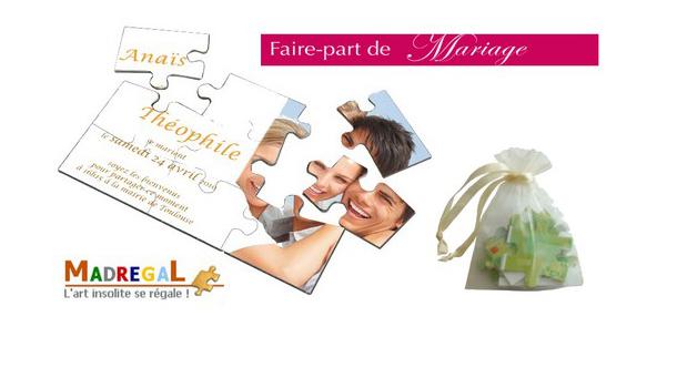 Puzzle personnalisé mariage