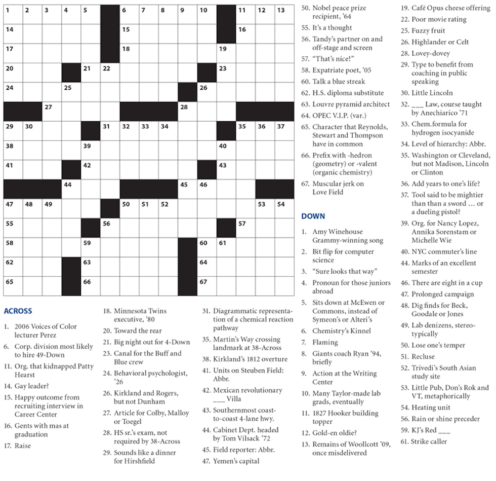 Puzzle crossword