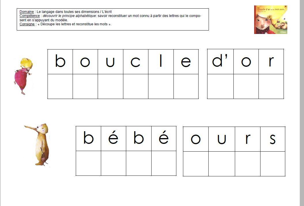 Puzzle couverture les trois ours